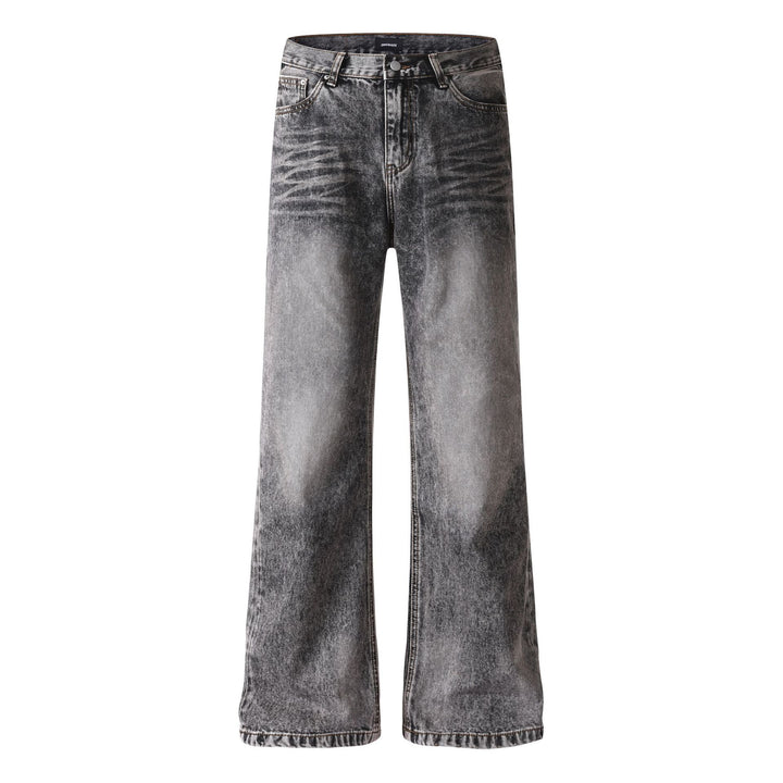 Women's wide cropped jeans with high waist and used effect Amarae