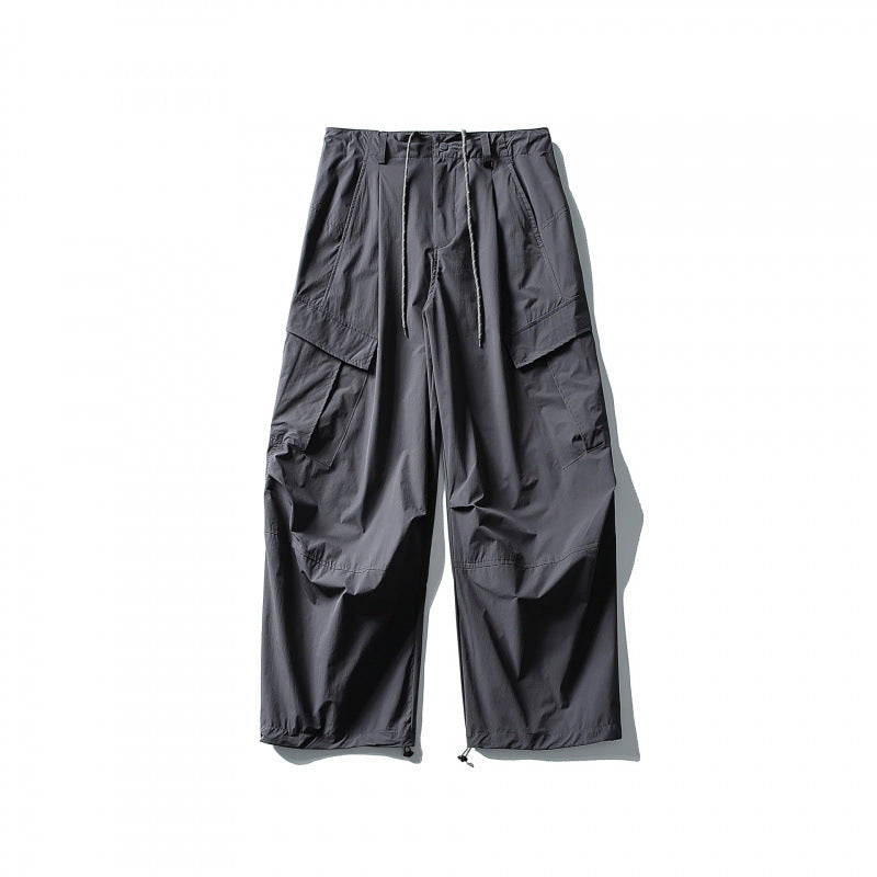 Men's loose technical cargo pants with drawstring waistband and adjustable leg closures Amarae