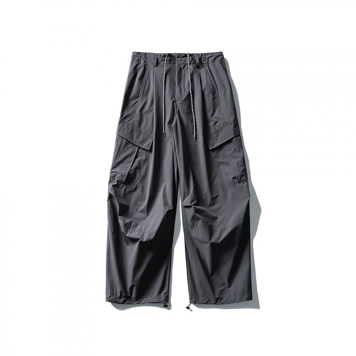 Men's loose technical cargo pants with drawstring waistband and adjustable leg closures Amarae