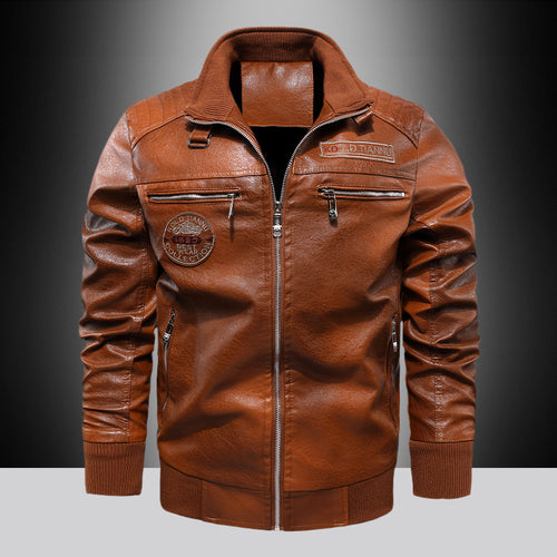 Men's faux leather jacket with stylish zipper Amarae