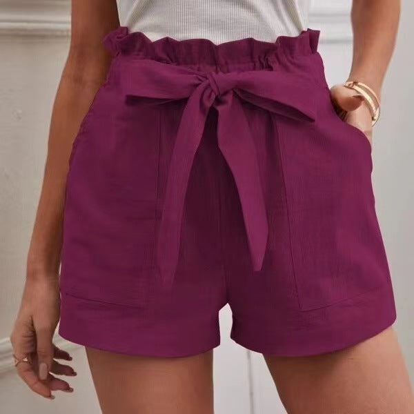 Fitted women's shorts with tie and practical pockets Lune London