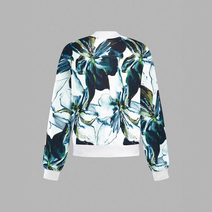 Ladies floral pattern bomber jacket Lune London