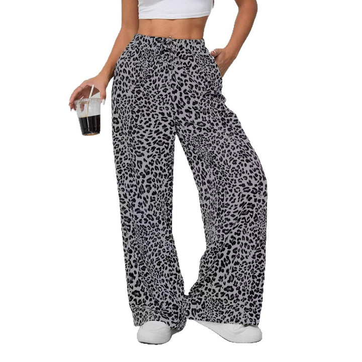 Leopard print palazzo pants for women with a relaxed fit Lune London
