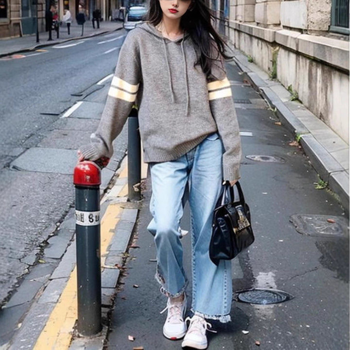 Sweat à capuche élégant pour femmes avec des rayures subtiles Chic & Stil