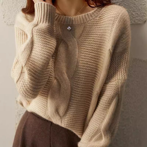 Chunky knit sweater for women with structured design and wide sleeves Amarae