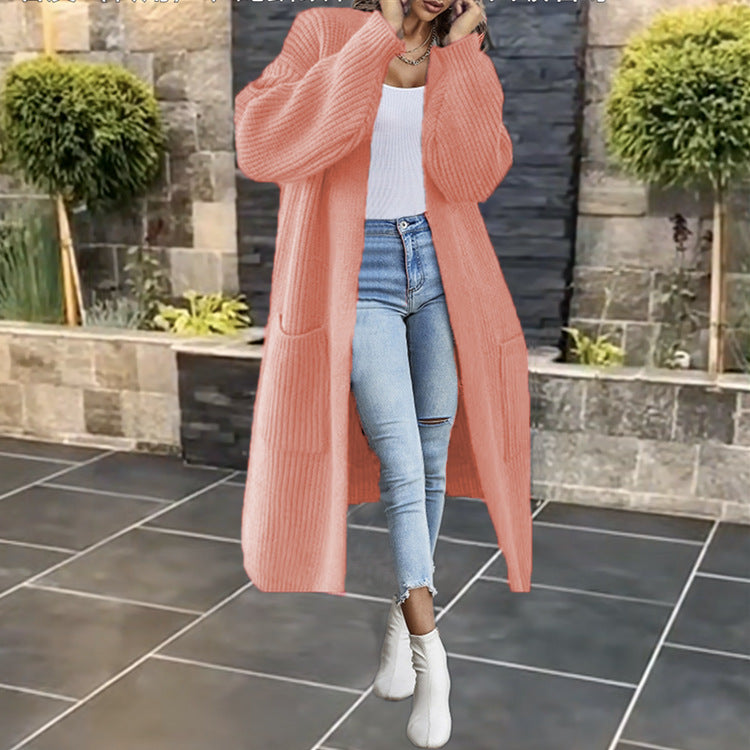 Knitted coat for women with deep pockets and casual cut Lune Londonl