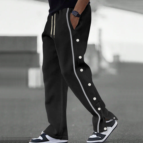 Men's Sporty Loose Jogging Pants with Snap Buttons Amarae