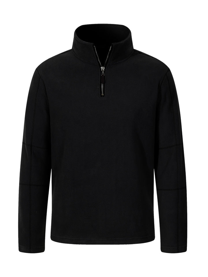 Fleece pullover for men with half-zip and high collar Lune London