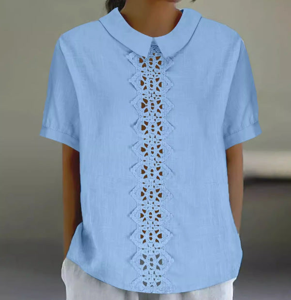 Ladies Light Lace Panel Blouse Lune London