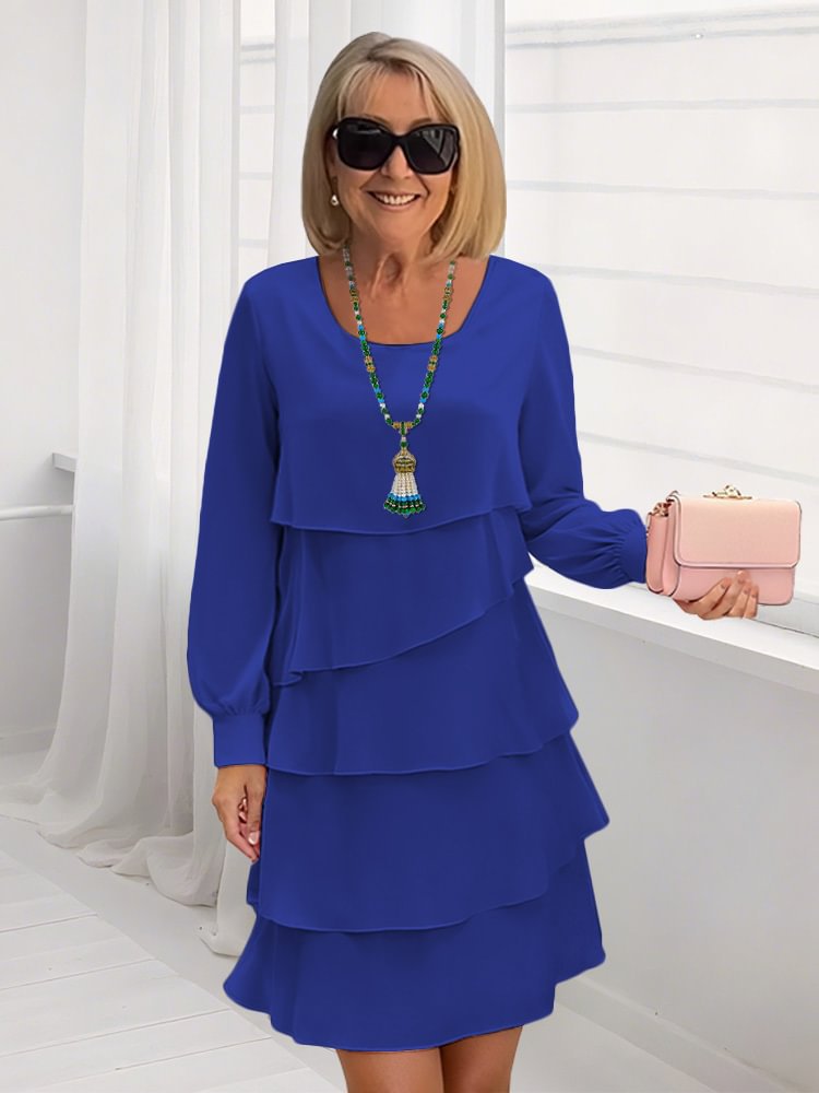Women Trendy Dress with Layers and Long Sleeves Lune London
