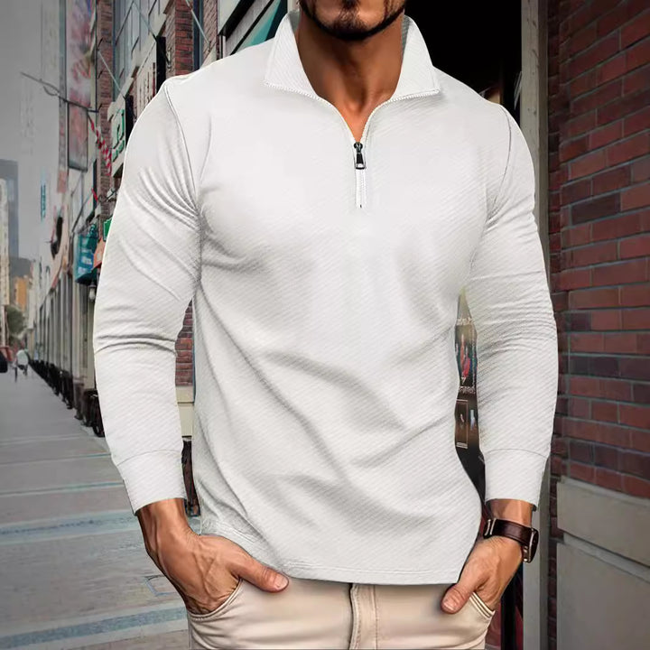 Functional pullover for men with short zip and sporty cut Lune London