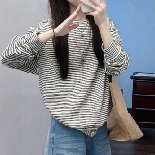 Women's Casual Stripe Long Sleeve Shirt Chic & Stil