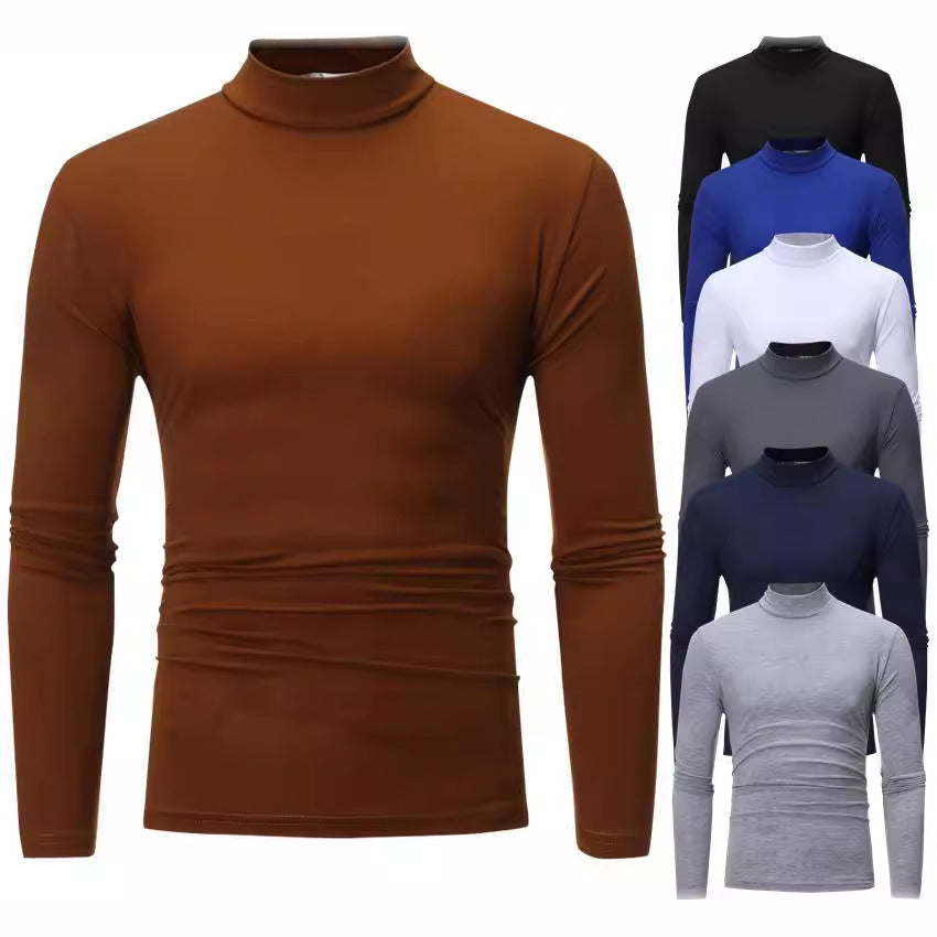 Elegant t-shirt for men with a soft jersey roll neck Lune London