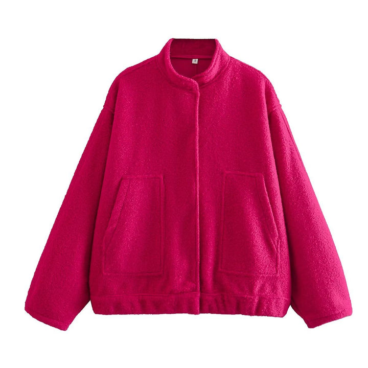 Ladies oversized fleece jacket with side pockets Lune London