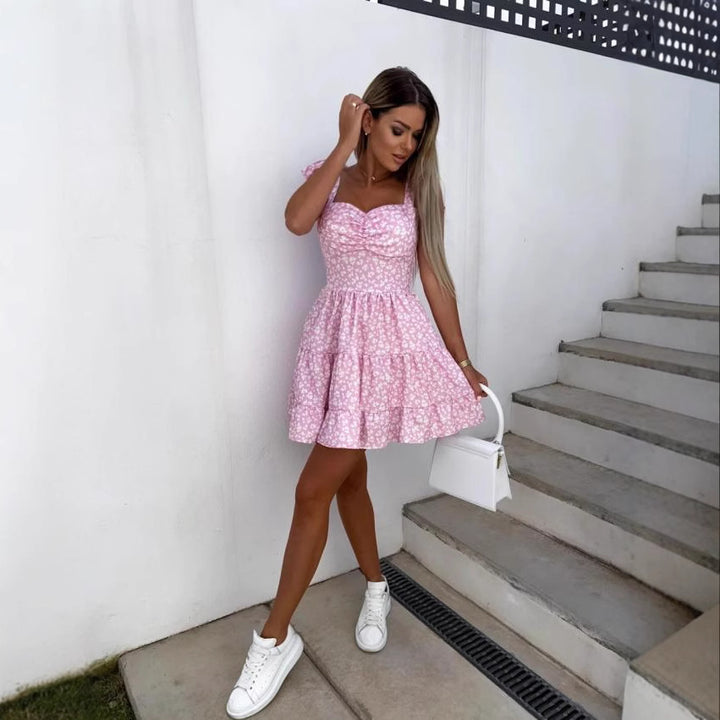 Chic and stylish flounce mini flower dress for women 1751507421