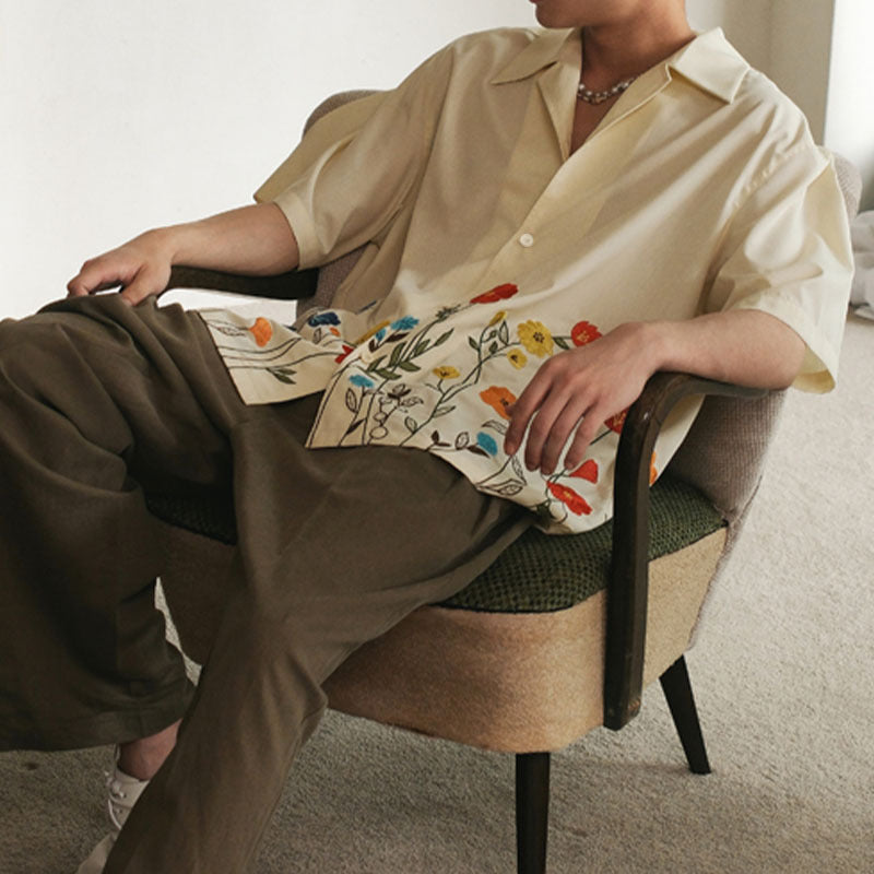 Short sleeve shirt for men with floral pattern and high-quality fabric Lune London