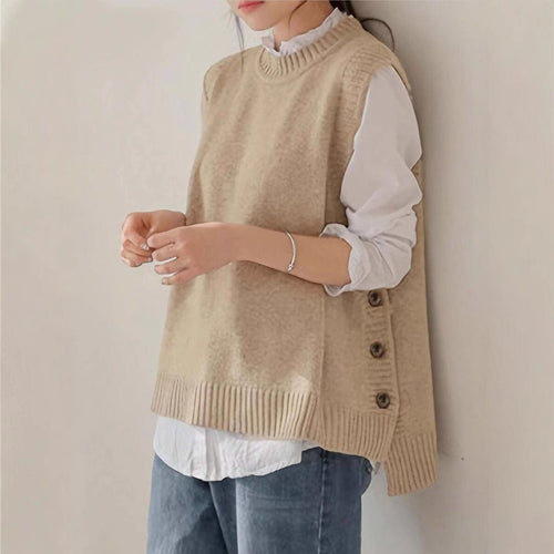 Knitted blouse for women with button details and modern cut Amarae