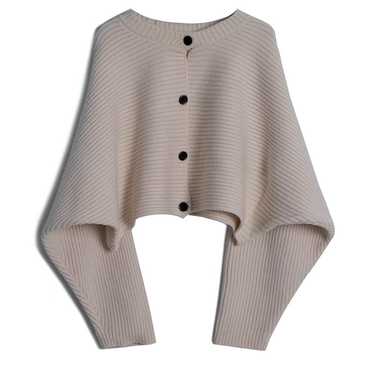 Fashion knitted jacket for women with button detail and structured design Lune London