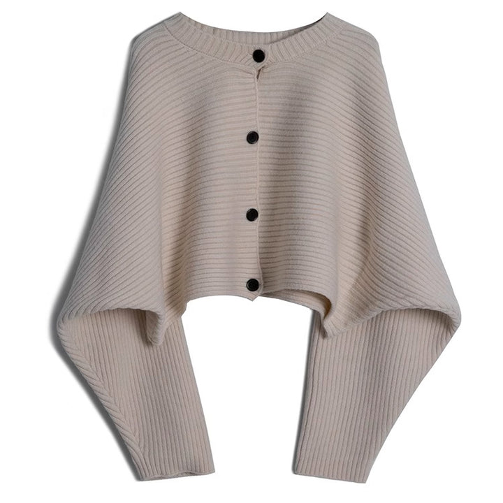 Fashion knitted jacket for women with button detail and structured design Lune London