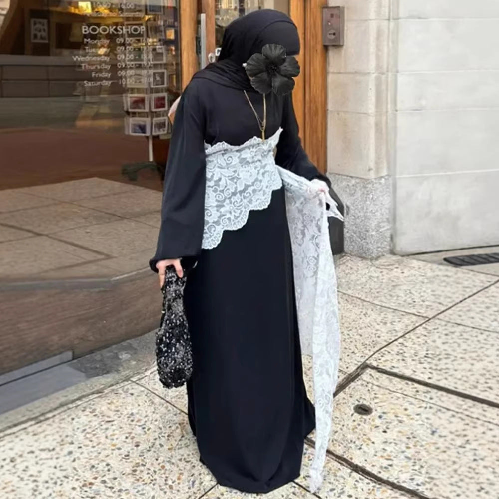 Women's Layered Look Lace Tunic with Ties and Asymmetrical Hem Amarae