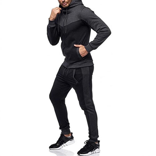 Men's sports tracksuit set with hoodie and stylish contrast stitching Amarae