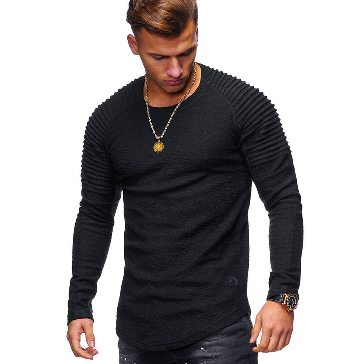 Elegant long-sleeve sweater for men with textured design and slim fit Lune London