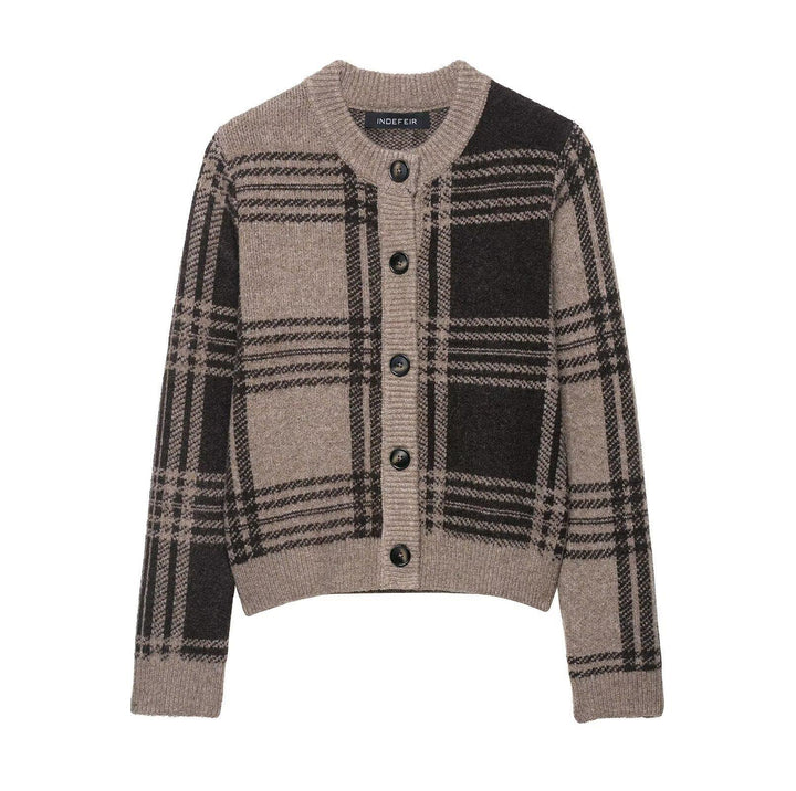 Ladies Chic tartan button sweater Lune London