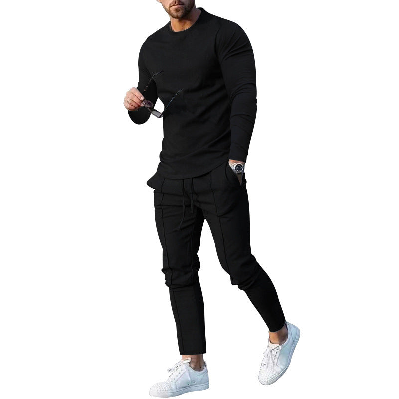 Men's Long Sleeve Sporty T-Shirt and Chino Jogging Pants Lune London