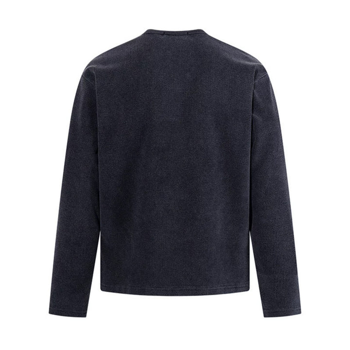Men's Waffle Knit Henley Shirt with Button Placket and Casual Regular Fit Amarae