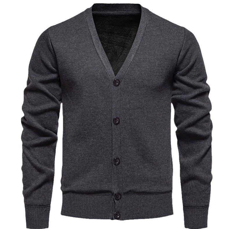Lune London | Men's cozy knit cardigan with V-neck and button placket