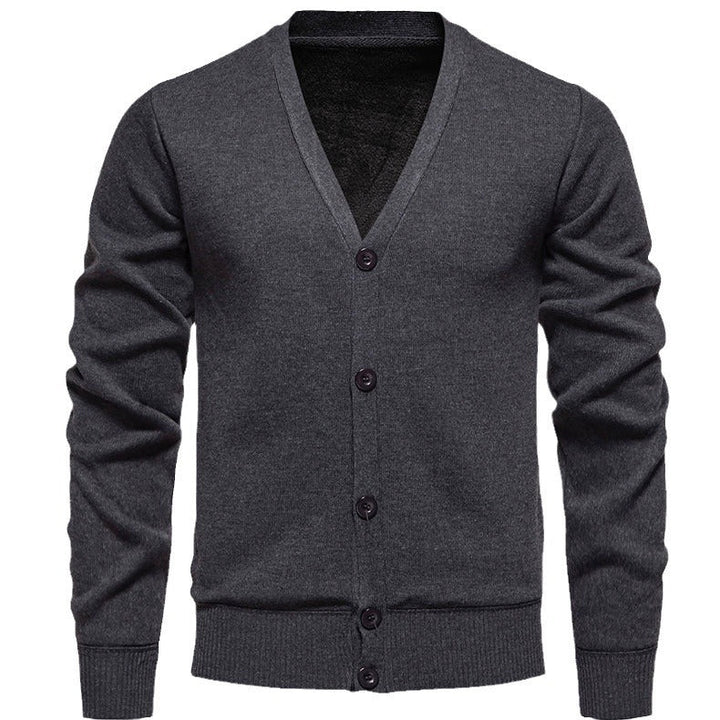 Men's Cozy Cardigan with V-Neck and Button Placket Lune London