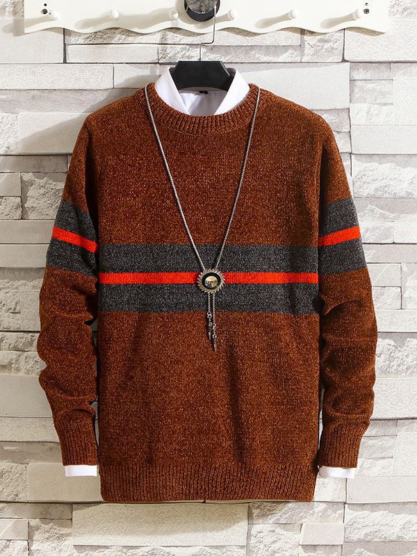 Trendy men's sweater with striped design and great comfort Lune London