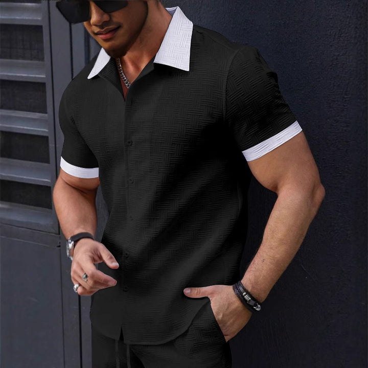 Structured short-sleeve shirt for men with buttons Amarae