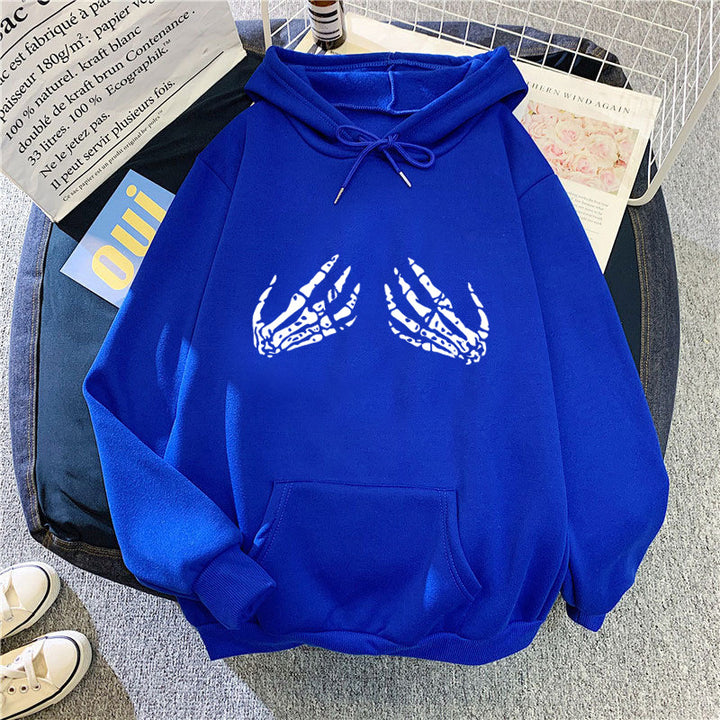 Women's hoodie with creative skeleton design Chic & Stil