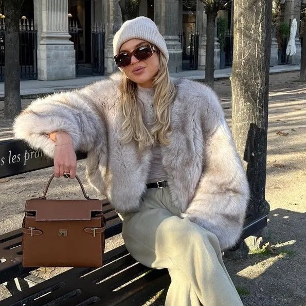 Ladies Elegant and Stylish Faux Fur Jacket Lune London