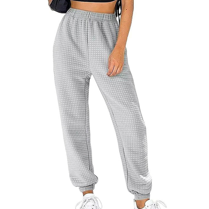Striped pique jogging pants for women with elastic waistband Lune London