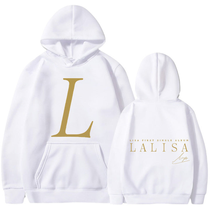 Women's hoodie with stylish initials print and generous kangaroo pocket Lune London
