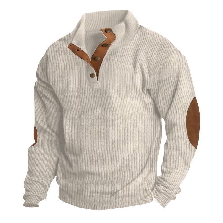 Men's High Quality Crêpe Sweater with Leather Applications Lune London