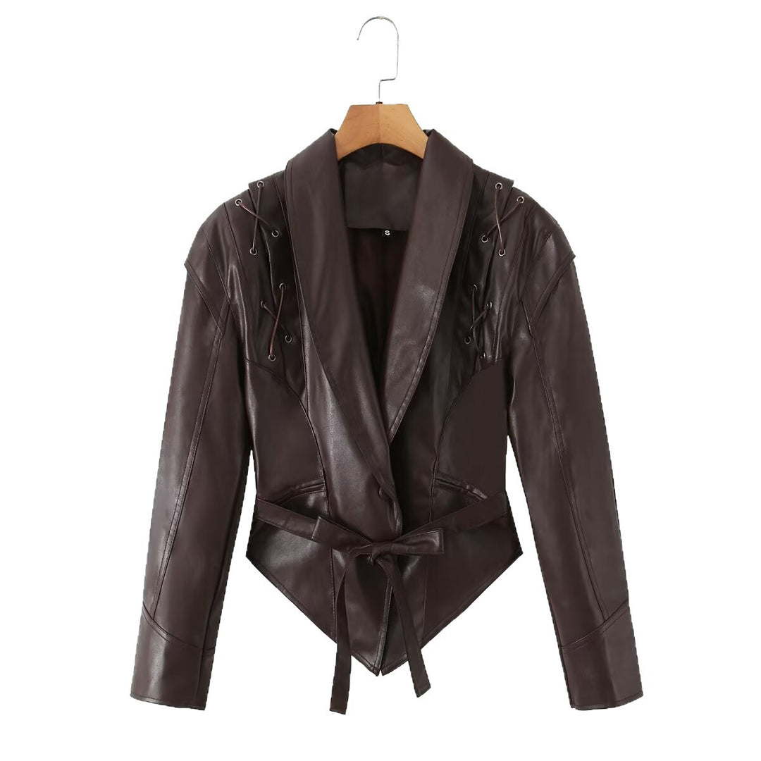 Designer leather blazer for women Lune London