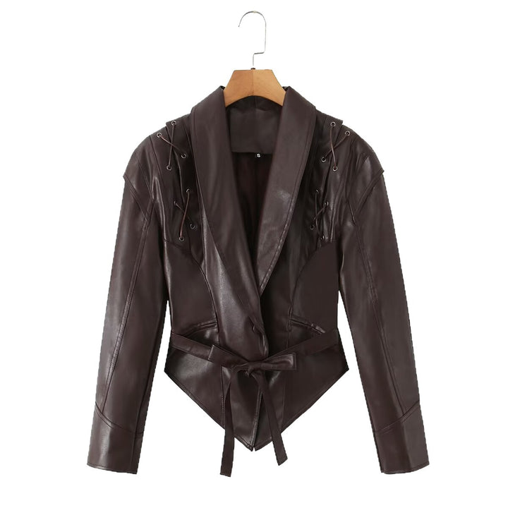 Designer leather blazer for women Lune London