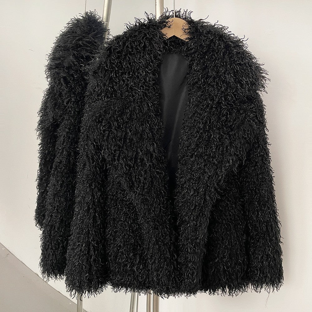 Women's long coat in faux fur Lune London