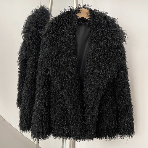 Women's long coat in faux fur Amarae