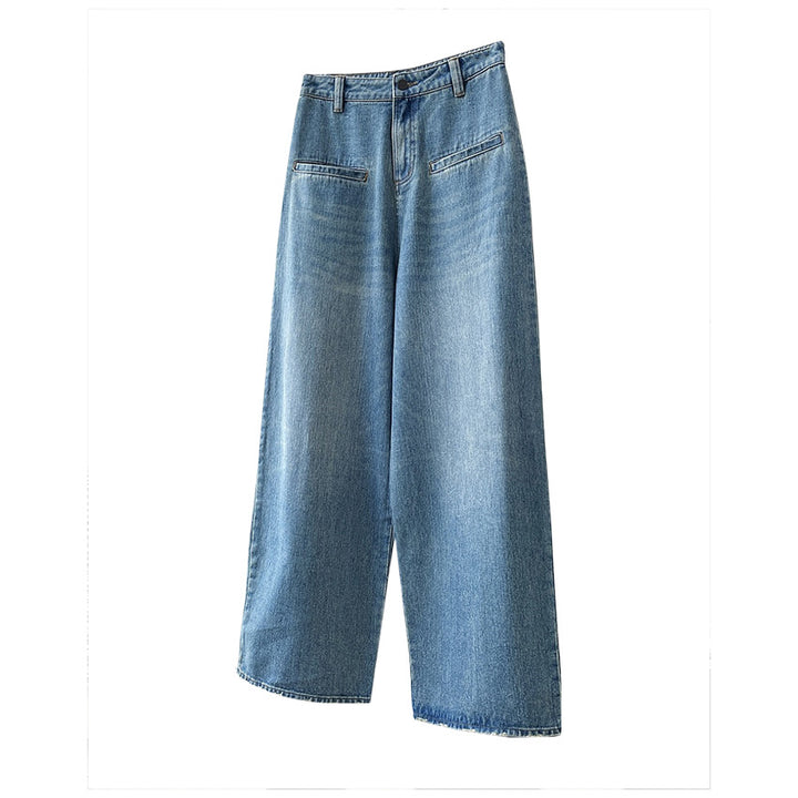 Women's High-Waisted Baggy Jeans with Extra Wide Leg and Clean Pockets