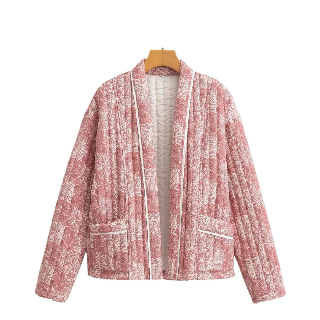 Veste matelassée élégante pour femmes avec motif floral Chic & Stil