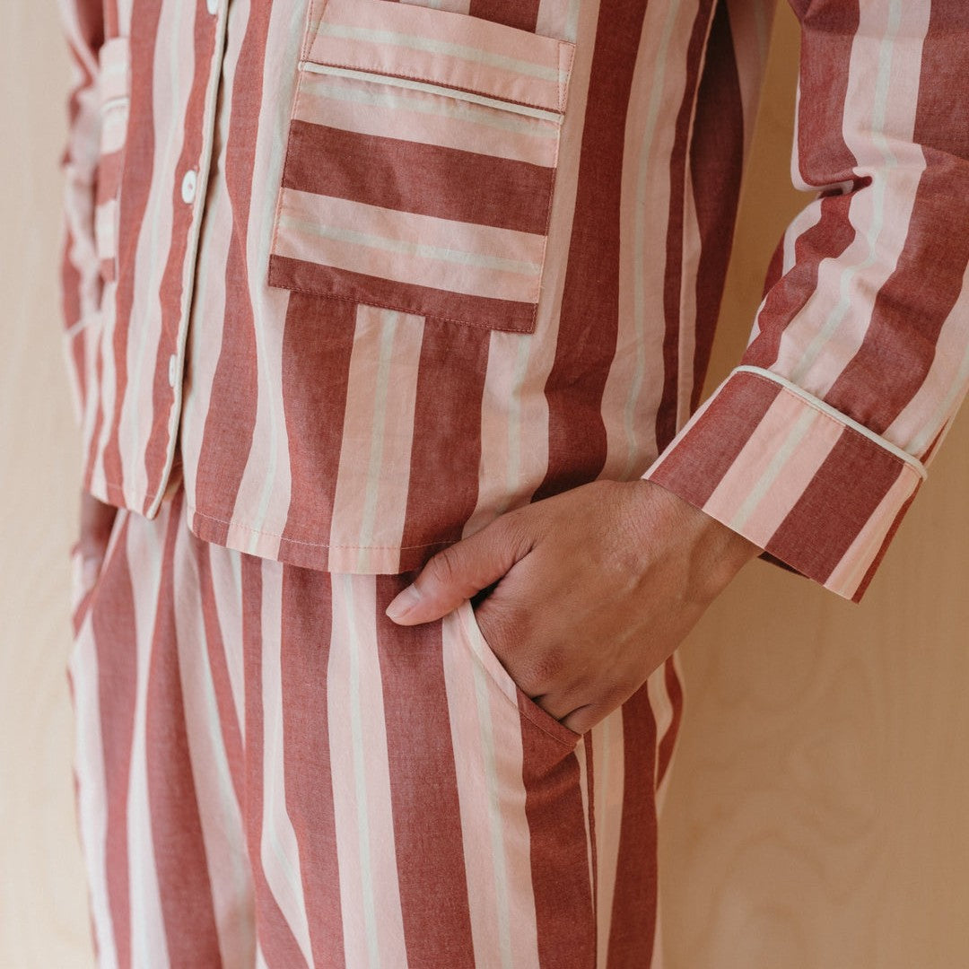 Women's Pajama Set with Trendy Striped Pattern Lune London
