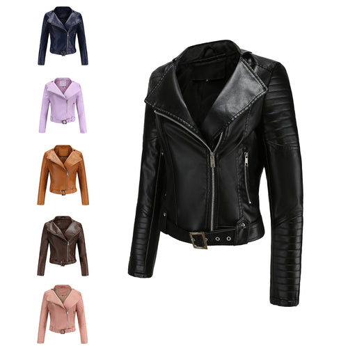 Veste de biker à la mode pour femmes avec un élégant motif matelassé et des détails de fermeture éclair attrayants Amarae
