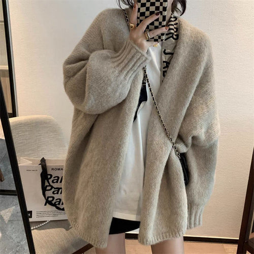 Ladies oversized and soft knit cardigan with open front Amarae