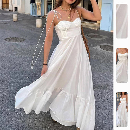 Robe maxi femme avec bretelles tombantes et jupe volumineuse Chic & Stil