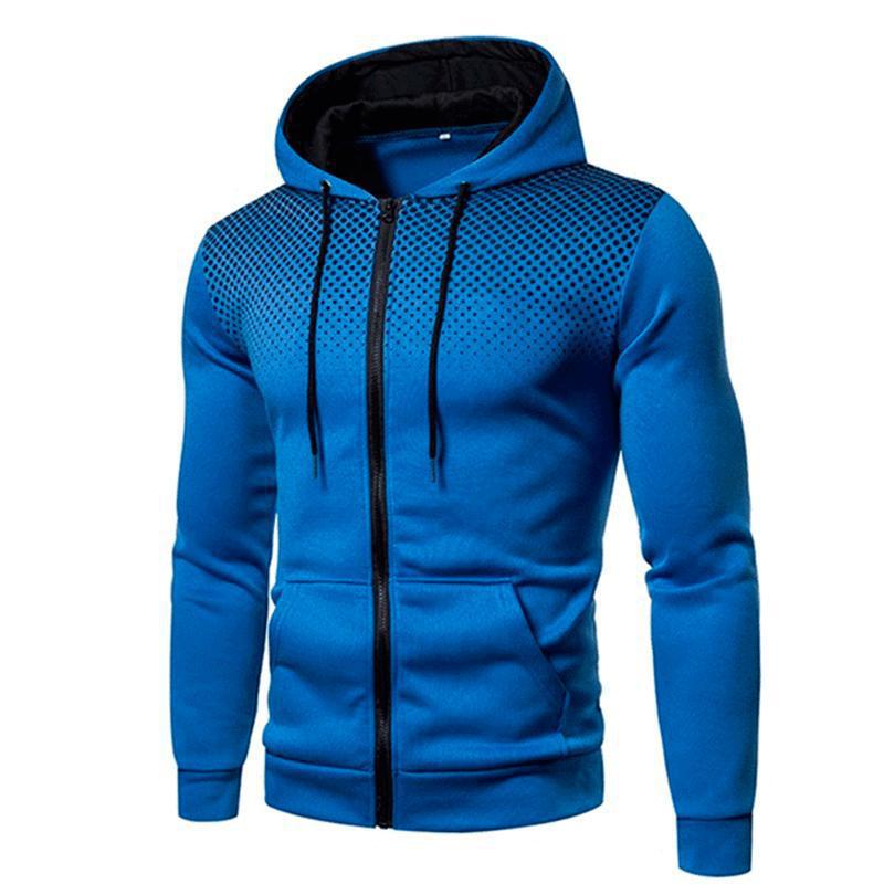 Sporty hooded sweater for men with an innovative structure and practical zip pockets Amarae
