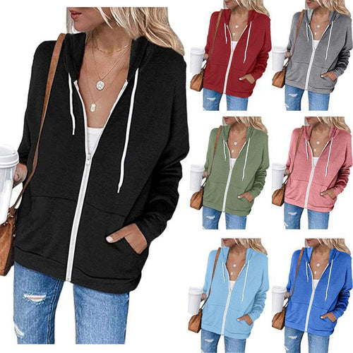 Dames loisirs zip-hoodie avec poches pratiques Chic & Stil
